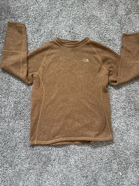 The North Face Men’s Tan/Brown Crewneck Fleece Pullover